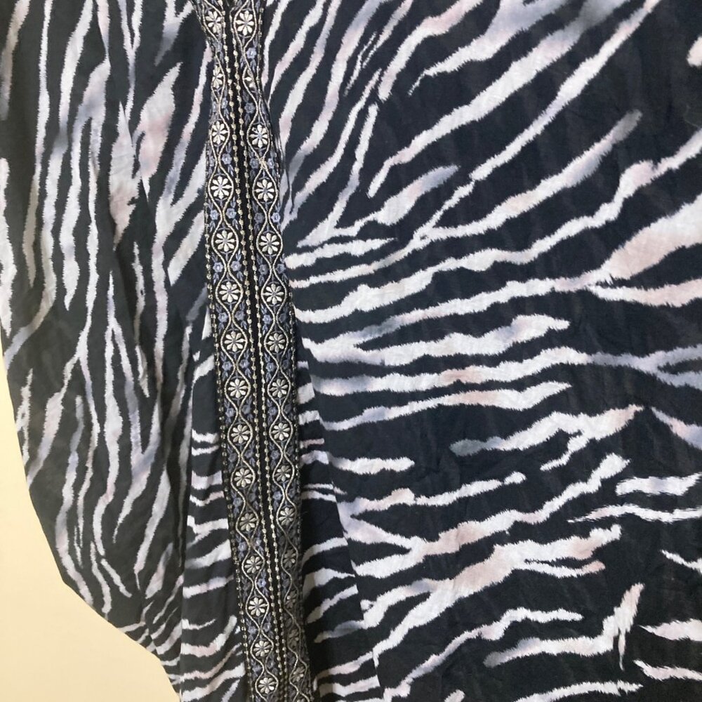 Miraclesuit cover up One Size Caftan Tigre Somre Zebra Tassels Embroidered - Picture 7 of 8